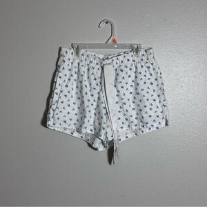 Hollister Women‎ Elastic Waist Sleep Pajama Shorts White Floral size S